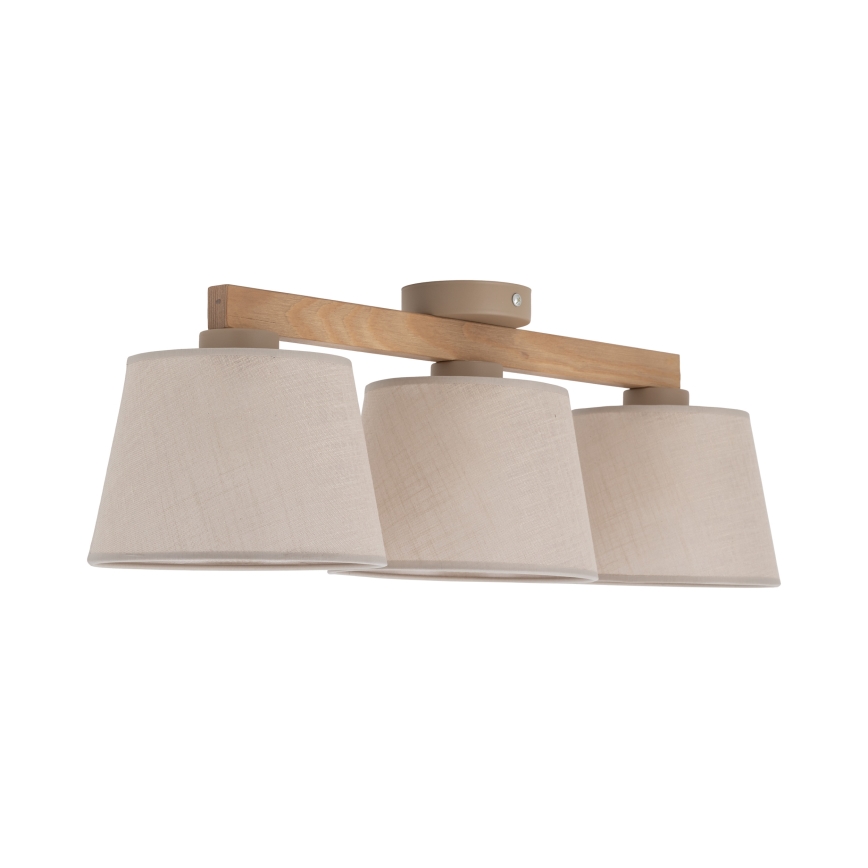 Brilagi - Aufgesetzte Deckenleuchte LATTE SABIA 3xE27/60W/230V Kiefer/Beige
