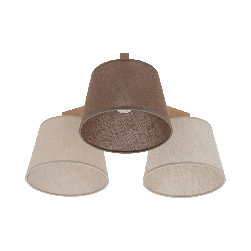Brilagi - Aufgesetzte Deckenleuchte LATTE SABIA 3xE27/60W/230V Kiefer/Mix