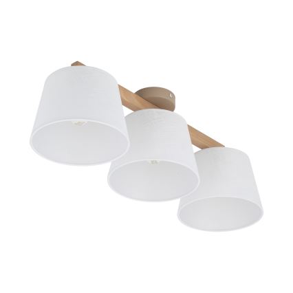 Brilagi - Aufgesetzte Deckenleuchte LATTE SABIA 3xE27/60W/230V Kiefer/weiß