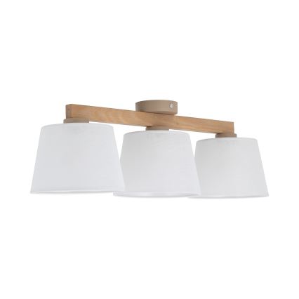 Brilagi - Aufgesetzte Deckenleuchte LATTE SABIA 3xE27/60W/230V Kiefer/weiß