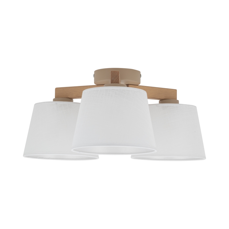 Brilagi - Aufgesetzte Deckenleuchte LATTE SABIA 3xE27/60W/230V Kiefer/Weiß