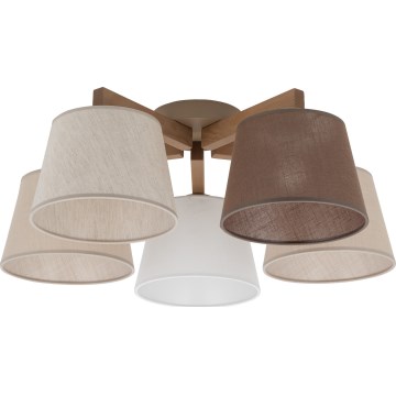 Brilagi - Aufgesetzte Deckenleuchte LATTE SABIA 5xE27/60W/230V Kiefer/Mix