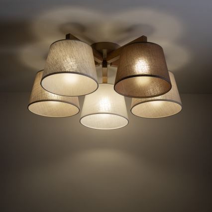 Brilagi - Aufgesetzte Deckenleuchte LATTE SABIA 5xE27/60W/230V Kiefer/Mix