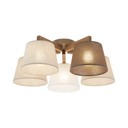 Brilagi - Aufgesetzte Deckenleuchte LATTE SABIA 5xE27/60W/230V Kiefer/Mix