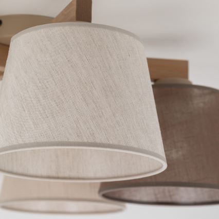 Brilagi - Aufgesetzte Deckenleuchte LATTE SABIA 5xE27/60W/230V Kiefer/Mix