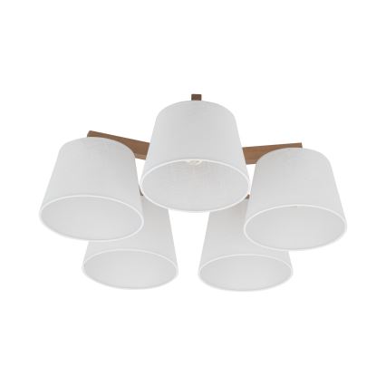 Brilagi - Aufgesetzte Deckenleuchte LATTE SABIA 5xE27/60W/230V Kiefer/Weiß