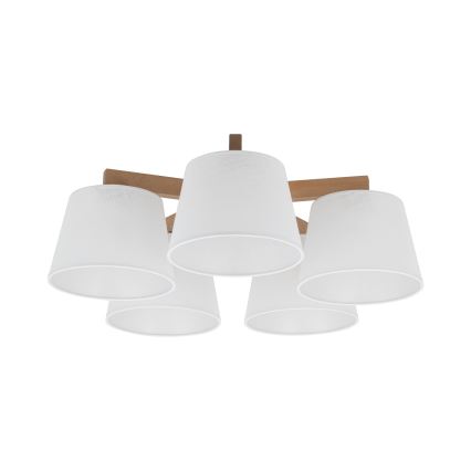 Brilagi - Aufgesetzte Deckenleuchte LATTE SABIA 5xE27/60W/230V Kiefer/Weiß