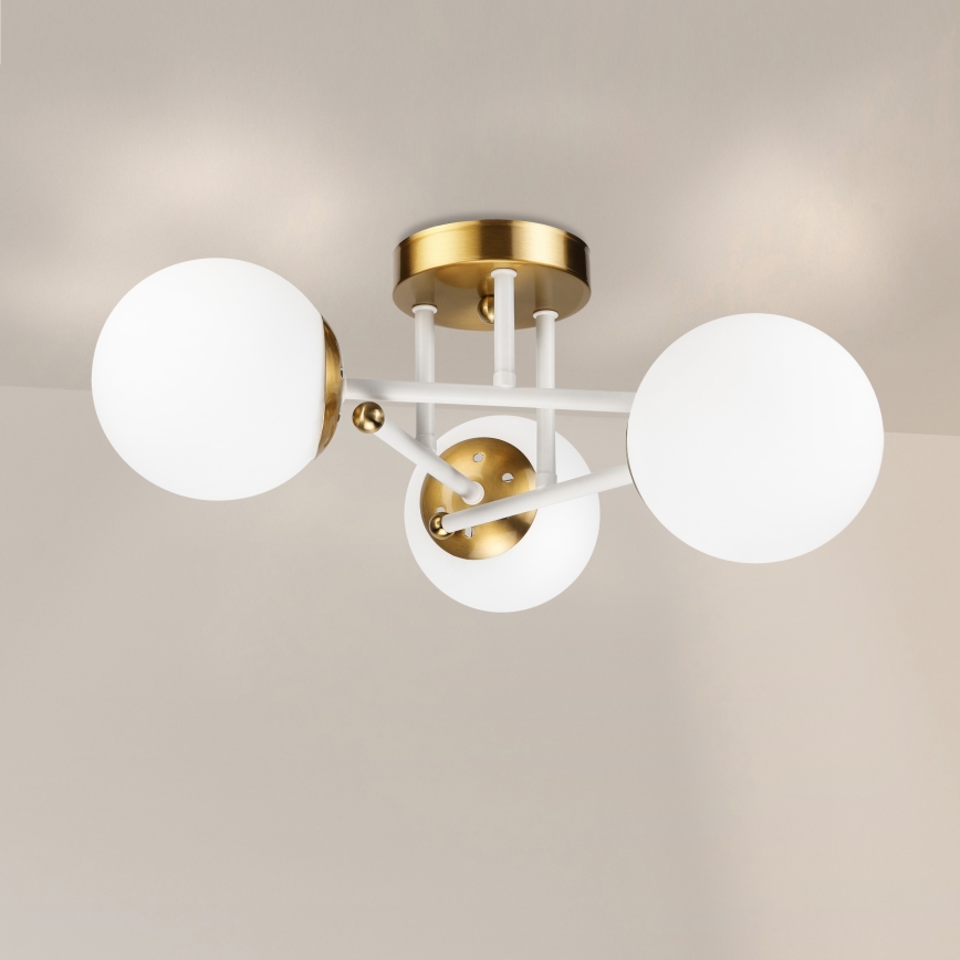 Brilagi - Aufgesetzte Deckenleuchte MALIVA 3xE14/15W/230V gold/weiß