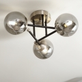 Brilagi - Aufgesetzte Deckenleuchte MALIVA 3xE14/15W/230V mattchrom/rauchglas