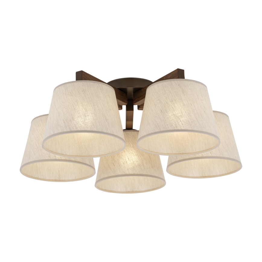 Brilagi - Aufputz-Deckenleuchte LATTE 5xE27/60W/230V Kiefer/Creme