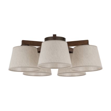 Brilagi - Aufputz-Deckenleuchte LATTE 5xE27/60W/230V Kiefer/Creme