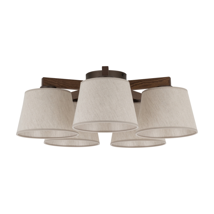 Brilagi - Aufputz-Deckenleuchte LATTE 5xE27/60W/230V Kiefer/Creme