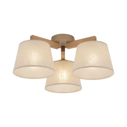 Brilagi - Aufputz-Deckenleuchte LATTE SABIA 3xE27/60W/230V Kiefer/Beige