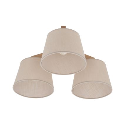 Brilagi - Aufputz-Deckenleuchte LATTE SABIA 3xE27/60W/230V Kiefer/Beige