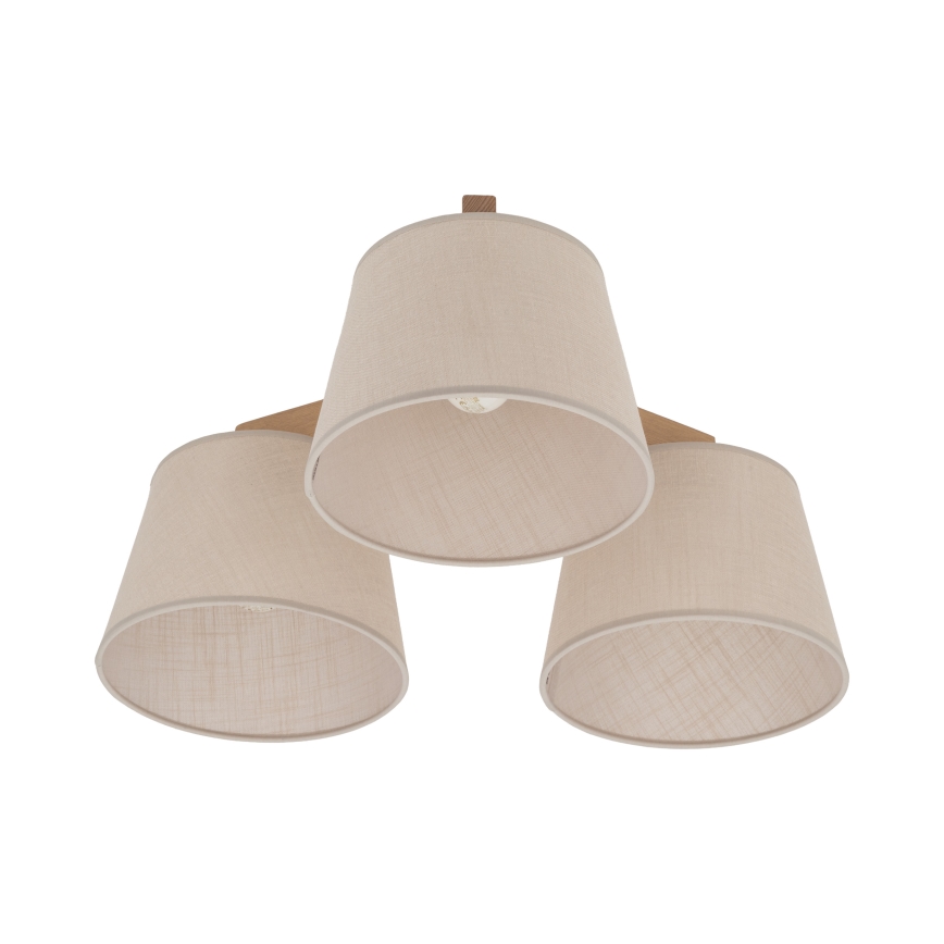 Brilagi - Aufputz-Deckenleuchte LATTE SABIA 3xE27/60W/230V Kiefer/Beige