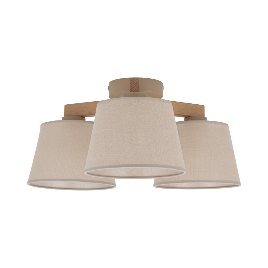Brilagi - Aufputz-Deckenleuchte LATTE SABIA 3xE27/60W/230V Kiefer/Beige