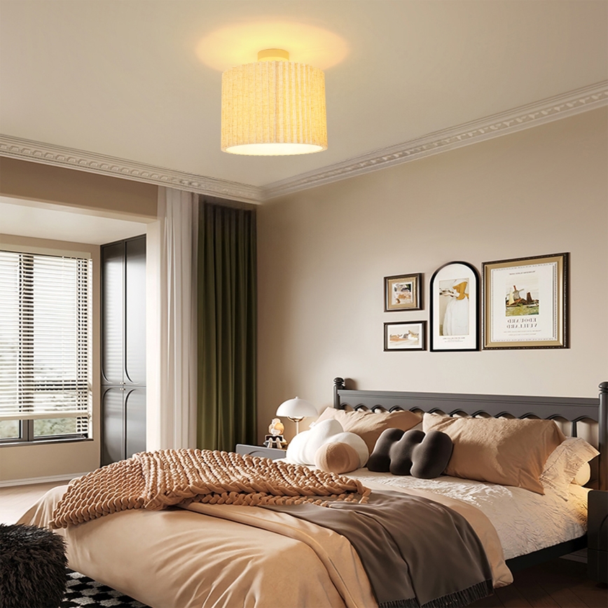 Brilagi - Aufputz-Deckenleuchte NORDIC WAVE 1xE27/15W/230V Ø 32 cm Leinen/Weiß