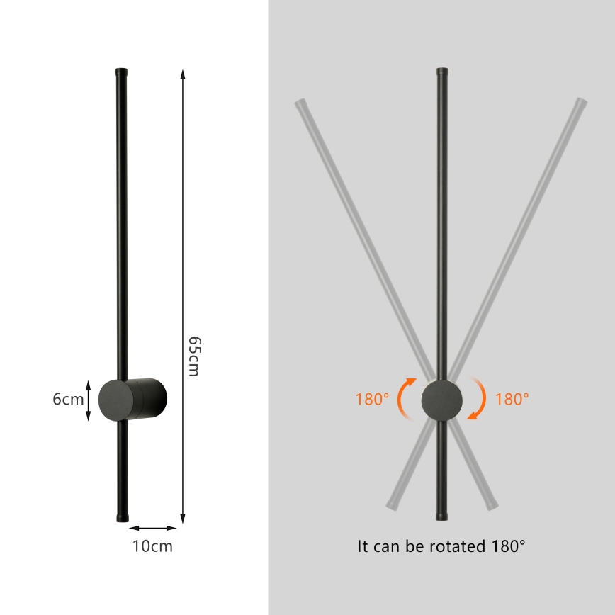 Brilagi - LED-Außenwandleuchte AURA LED/12W/230V 3000K IP54 65 cm schwarz
