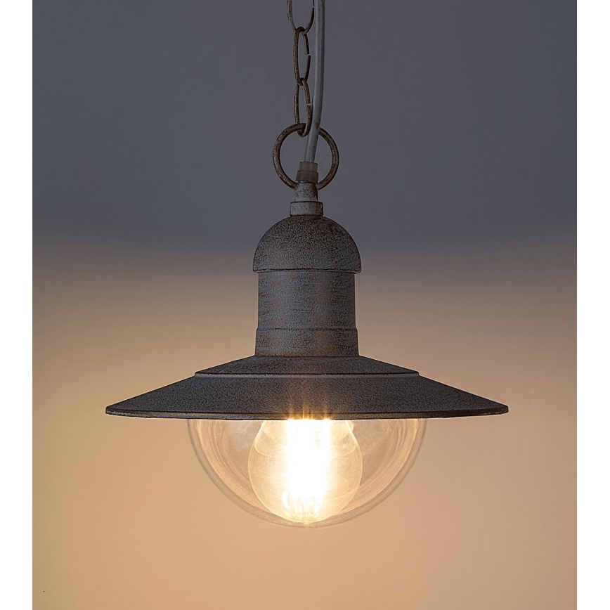 Brilagi - Außen-Pendelleuchte MOLDE 1xE27/60W IP44 weiß/Patina