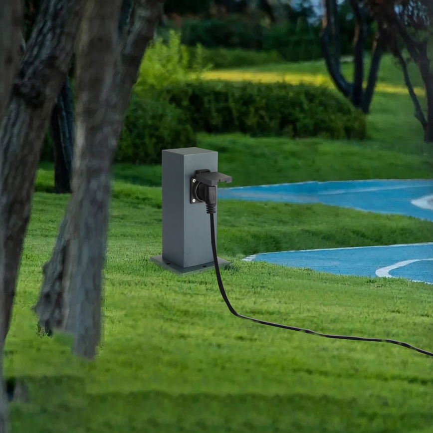 Brilagi - Außensteckdosensäule PILLAR 1x SCHUKO 230V IP44 Anthrazit