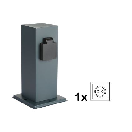 Brilagi - Außensteckdosensäule PILLAR 1x SCHUKO 230V IP44 Anthrazit