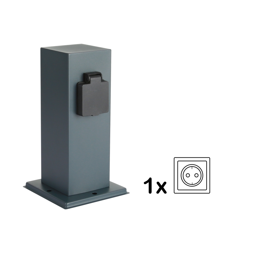 Brilagi - Außensteckdosensäule PILLAR 1x SCHUKO 230V IP44 Anthrazit