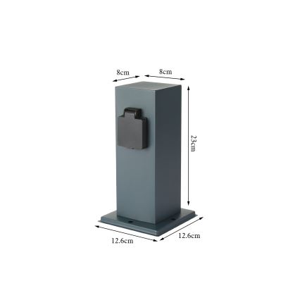 Brilagi - Außensteckdosensäule PILLAR 1x SCHUKO 230V IP44 Anthrazit