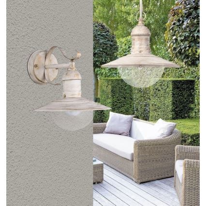Brilagi - Außenwandleuchte MOLDE 1xE27/60W/230V IP44 weiß/patina