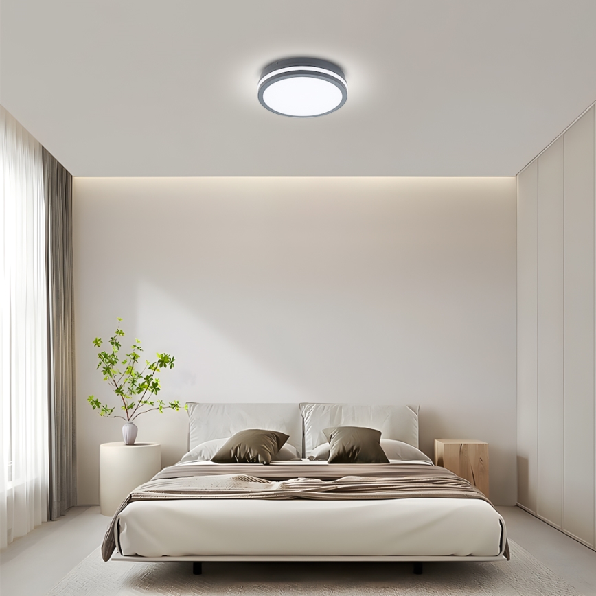 Brilagi - LED Außenleuchte mit Sensor BENE LED/24W/230V Ø 26 cm Anthrazit IP54