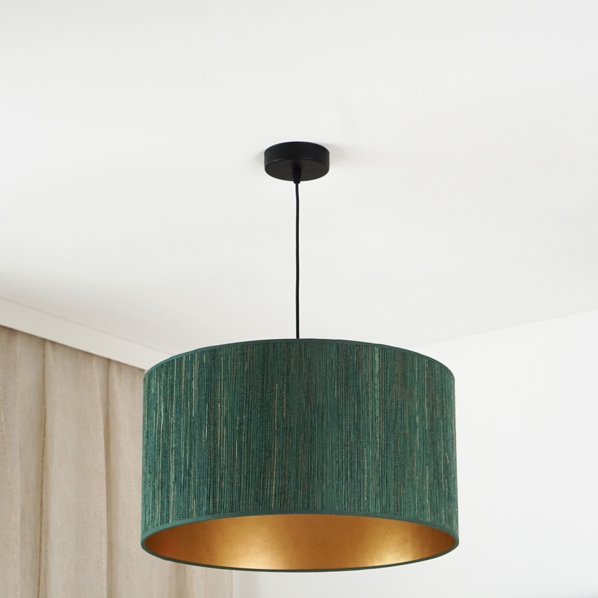 Brilagi - Hängeleuchte an Seil BOSTON ROLLER 1xE27/15W/230V Ø 45 cm Stroh grün/gold
