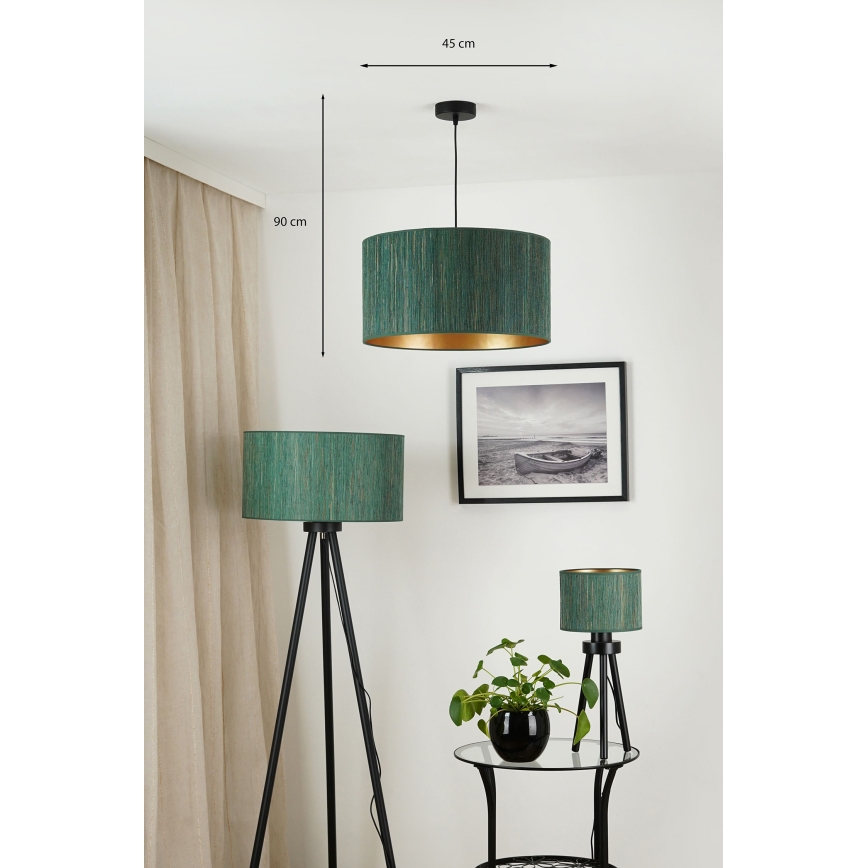 Brilagi - Hängeleuchte an Seil BOSTON ROLLER 1xE27/15W/230V Ø 45 cm Stroh grün/gold