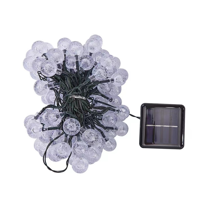 Brilagi - Solar-LED-Dekorations-Lichterkette BUBBLE 100 LEDs/8 Funktionen 10 m IP65 Warmweiß 600 mAh