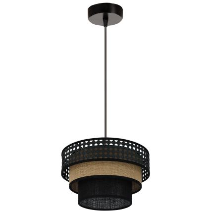 Brilagi - Hängeleuchte an Kabel DAKOTA LUNETA 1xE27/15W/230V Ø 25 cm schwarz/Rattan