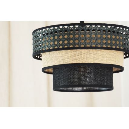 Brilagi - Hängeleuchte an Kabel DAKOTA LUNETA 1xE27/15W/230V Ø 25 cm schwarz/Rattan