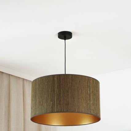 Brilagi - Hängeleuchte an Seil BOSTON ROLLER 1xE27/15W/230V Ø 45 cm Stroh Braun/Gold