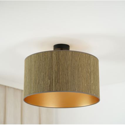 Brilagi - Deckenleuchte BOSTON ROLLER 1xE27/15W/230V Ø 45 cm Stroh Braun/Gold