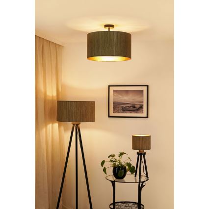 Brilagi - Deckenleuchte BOSTON ROLLER 1xE27/15W/230V Ø 45 cm Stroh Braun/Gold