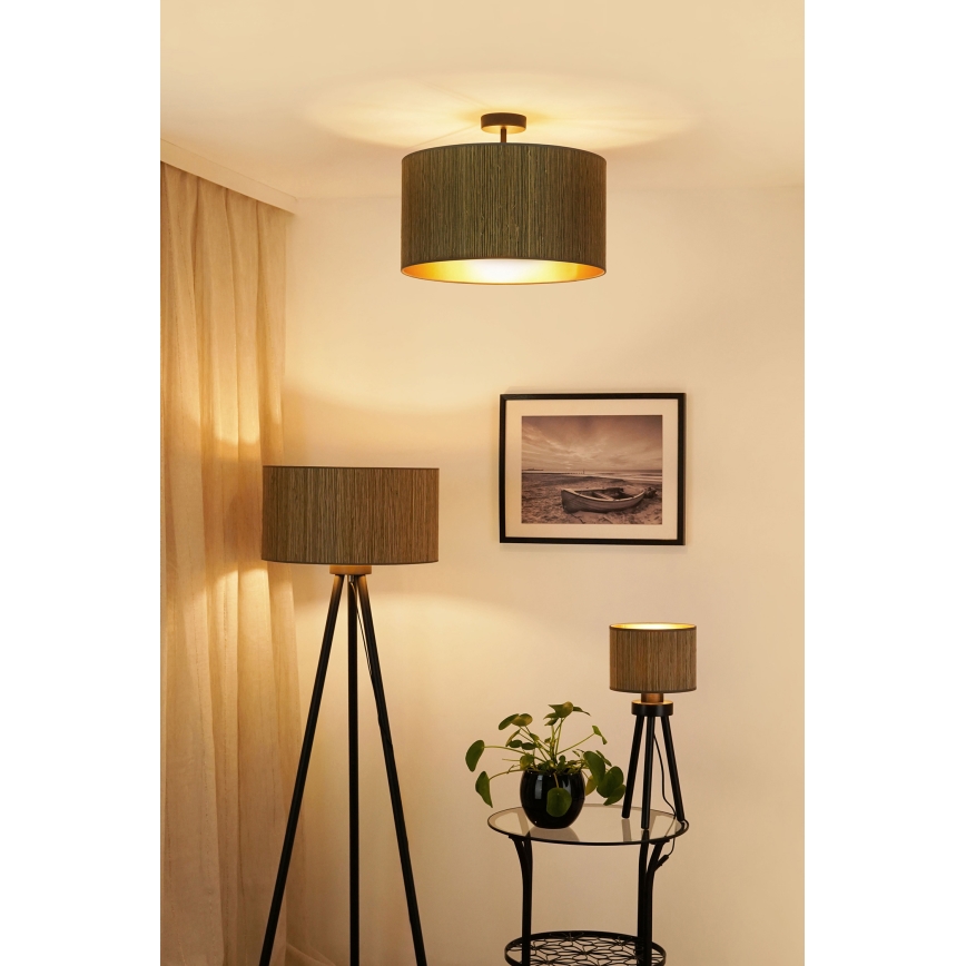 Brilagi - Deckenleuchte BOSTON ROLLER 1xE27/15W/230V Ø 45 cm Stroh Braun/Gold