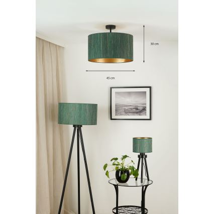 Brilagi - Deckenleuchte BOSTON ROLLER 1xE27/15W/230V Ø 45 cm Stroh grün/gold