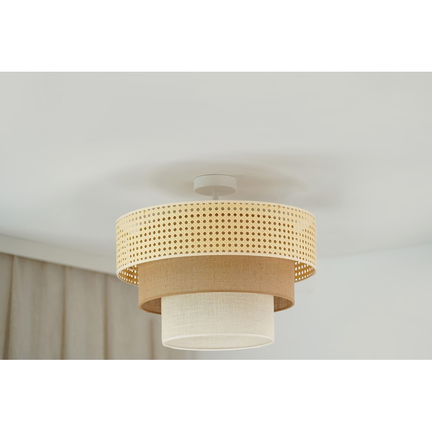 Brilagi - Deckenleuchte CEDAR LUNETA 1xE27/15W/230V Ø 45 cm Rattan/Braun/Creme