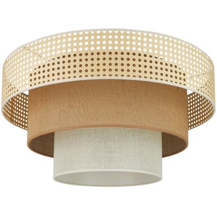 Brilagi - Deckenleuchte CEDAR LUNETA 1xE27/15W/230V Ø 45 cm Rattan/Braun/Creme