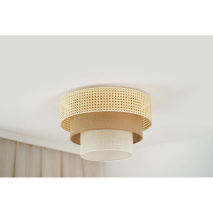 Brilagi - Deckenleuchte CEDAR LUNETA 1xE27/15W/230V Ø 45 cm Rattan/Braun/Creme