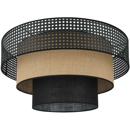Brilagi - Deckenleuchte DAKOTA LUNETA 1xE27/15W/230V Ø 45 cm schwarz/Rattan