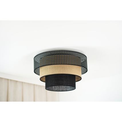 Brilagi - Deckenleuchte DAKOTA LUNETA 1xE27/15W/230V Ø 45 cm schwarz/Rattan