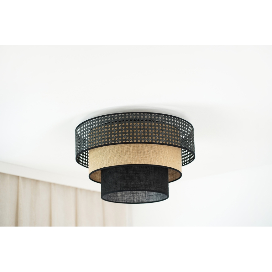 Brilagi - Deckenleuchte DAKOTA LUNETA 1xE27/15W/230V Ø 45 cm schwarz/Rattan