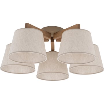 Brilagi - Deckenleuchte LATTE SABIA 5xE27/60W/230V Kiefer/Creme