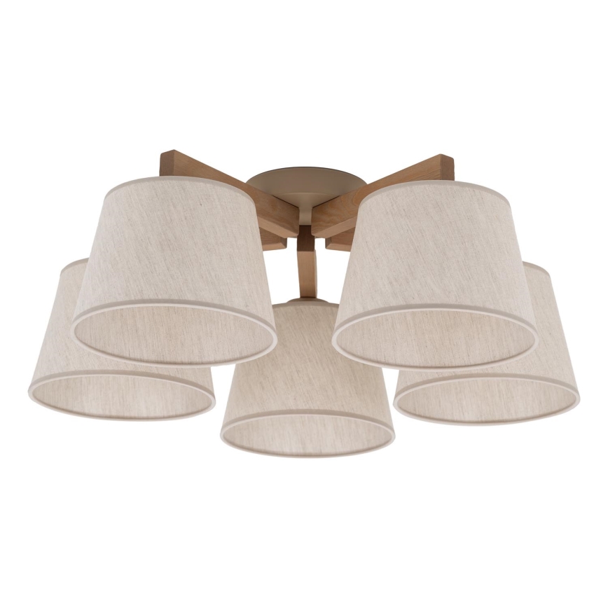 Brilagi - Deckenleuchte LATTE SABIA 5xE27/60W/230V Kiefer/Creme