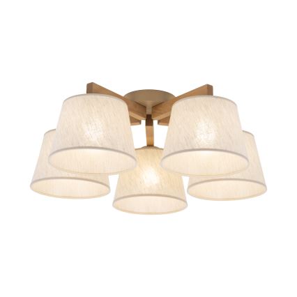 Brilagi - Deckenleuchte LATTE SABIA 5xE27/60W/230V Kiefer/Creme