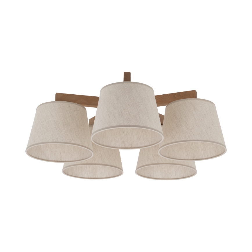 Brilagi - Deckenleuchte LATTE SABIA 5xE27/60W/230V Kiefer/Creme