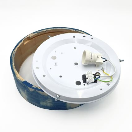 Brilagi - Deckenleuchte PINO 1x E27/15W/230V Kiefernholz/Blau Ø 27,5 cm